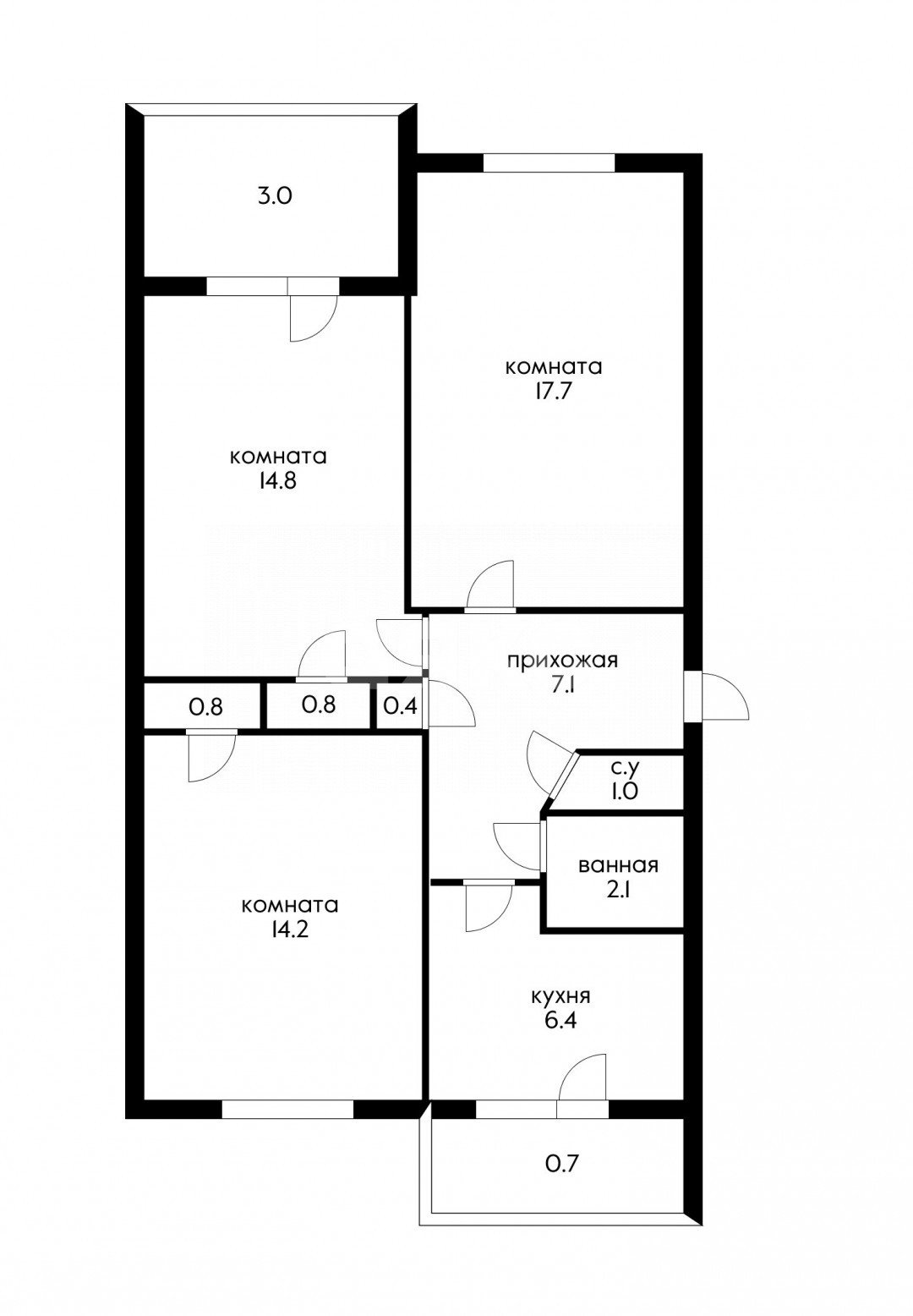 Фото №18: 3-комнатная квартира 69 м² - Сочи, Центральный, мкр. Завокзальный, ул. Альпийская, 33