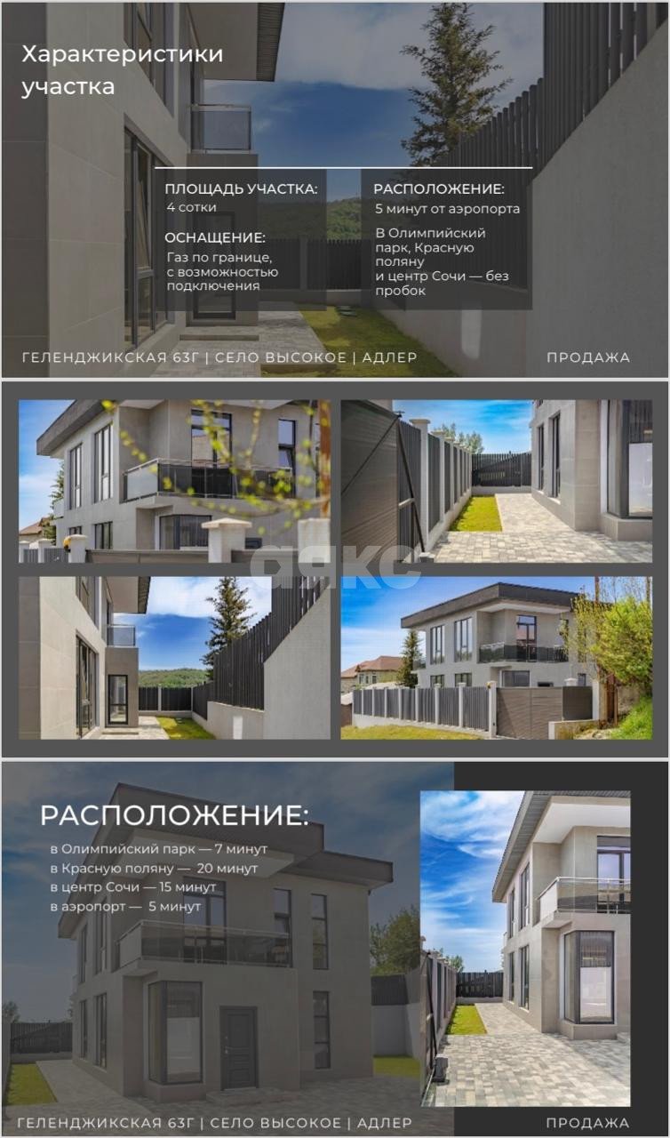 Фото №18: Дом 200 м² + 4 сот. - Высокое, р. Адлерский, ул. Геленджикская