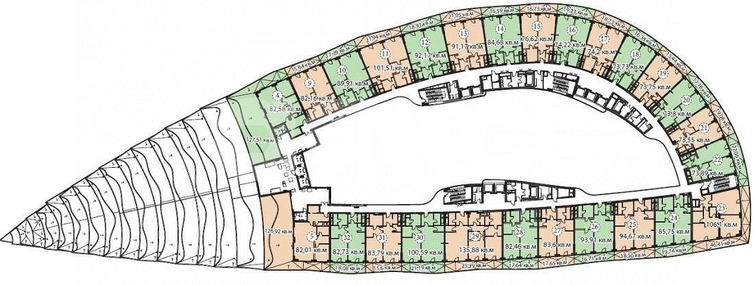 Фото №15: Апартаменты 88 м² - Сочи, Хостинский, Приморье, мкр. жилой комплекс Актёр Гэлакси, пр-кт Курортный, 105