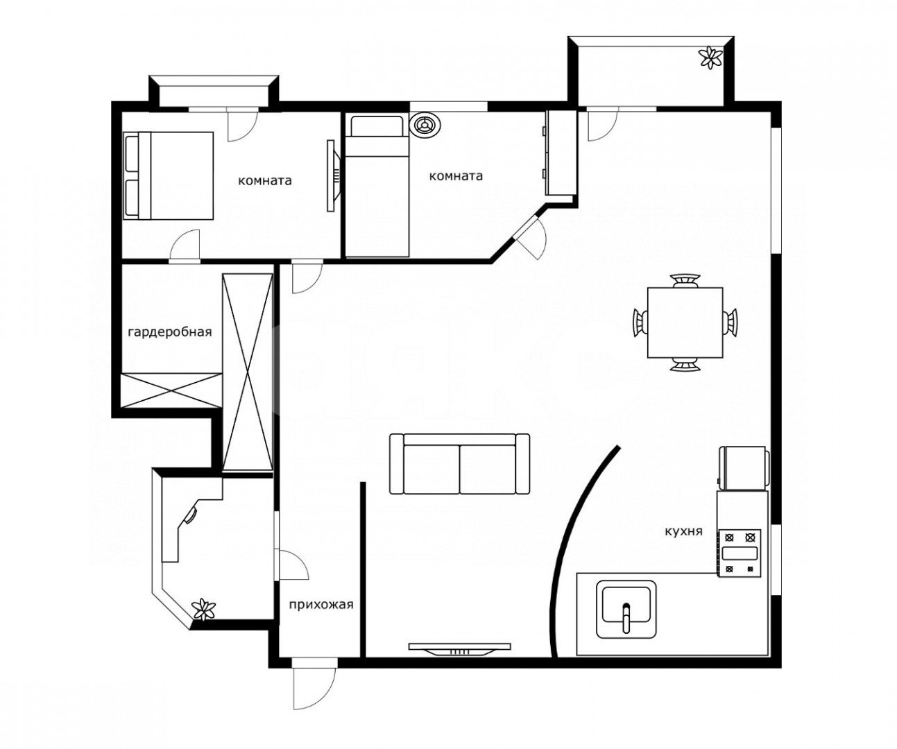 Фото №16: 2-комнатная квартира 57 м² - Сочи, Центральный, мкр. Заречный, ул. Вишнёвая, 22/2