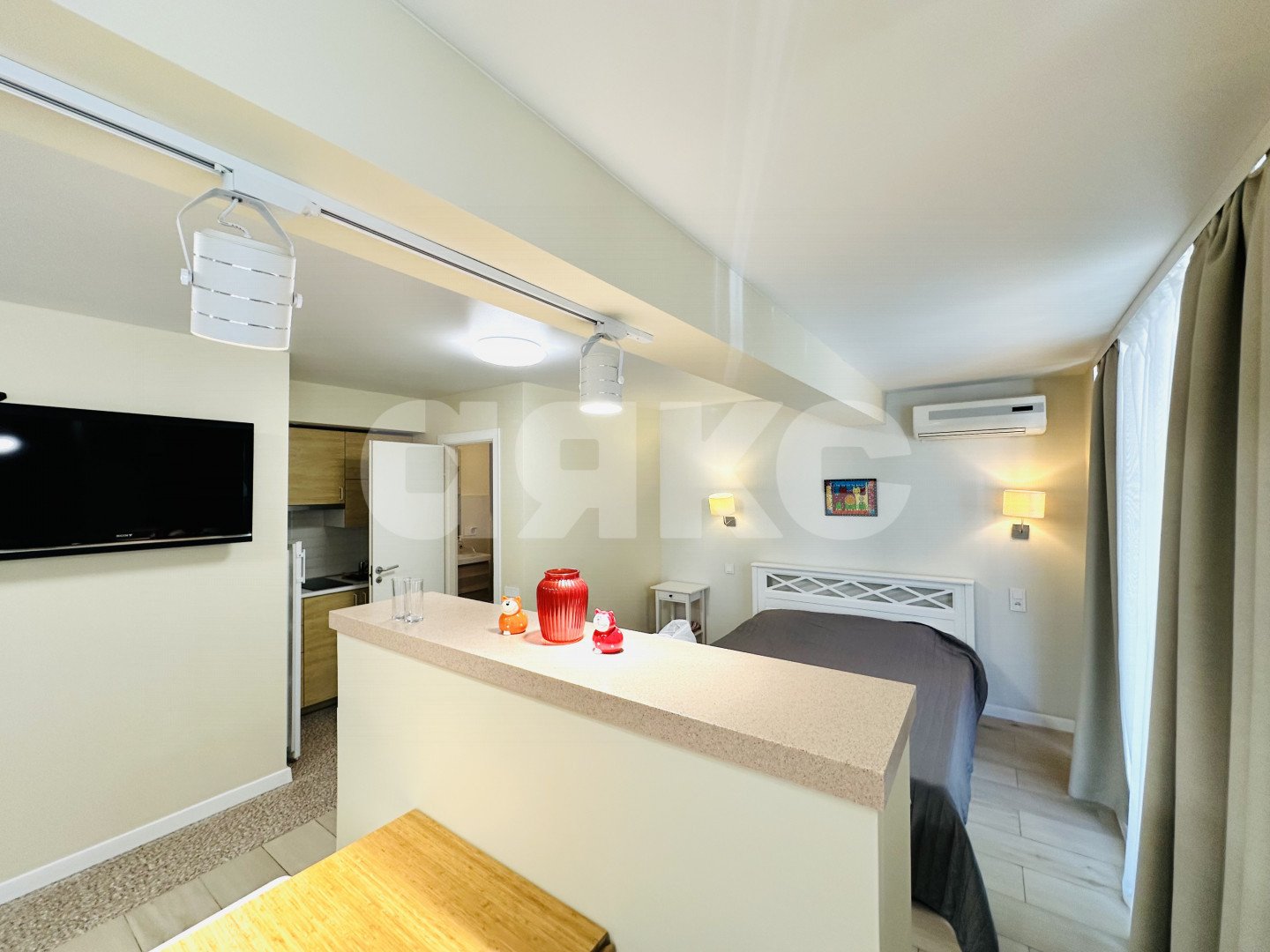 Фото №2: Студия 36 м² - Дагомыс, Лазаревский, мкр. жилой комплекс Меридиан, ул. Ленинградская, 7Ак4