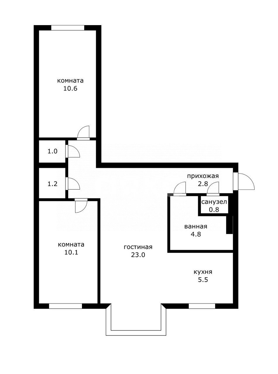 Фото №18: 3-комнатная квартира 59 м² - Сочи, Адлерский, Адлер, мкр. Черёмушки, ул. Ленина, 42