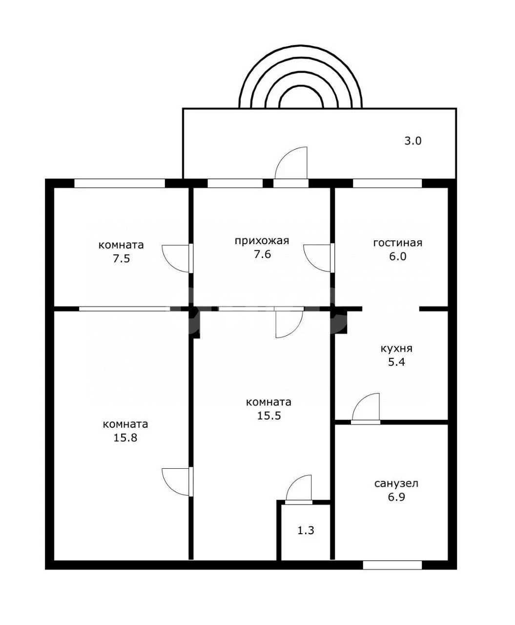 Фото №16: 2-комнатная квартира 69 м² - Сочи, Хостинский, мкр. Приморье, пр-кт Курортный, 98/11