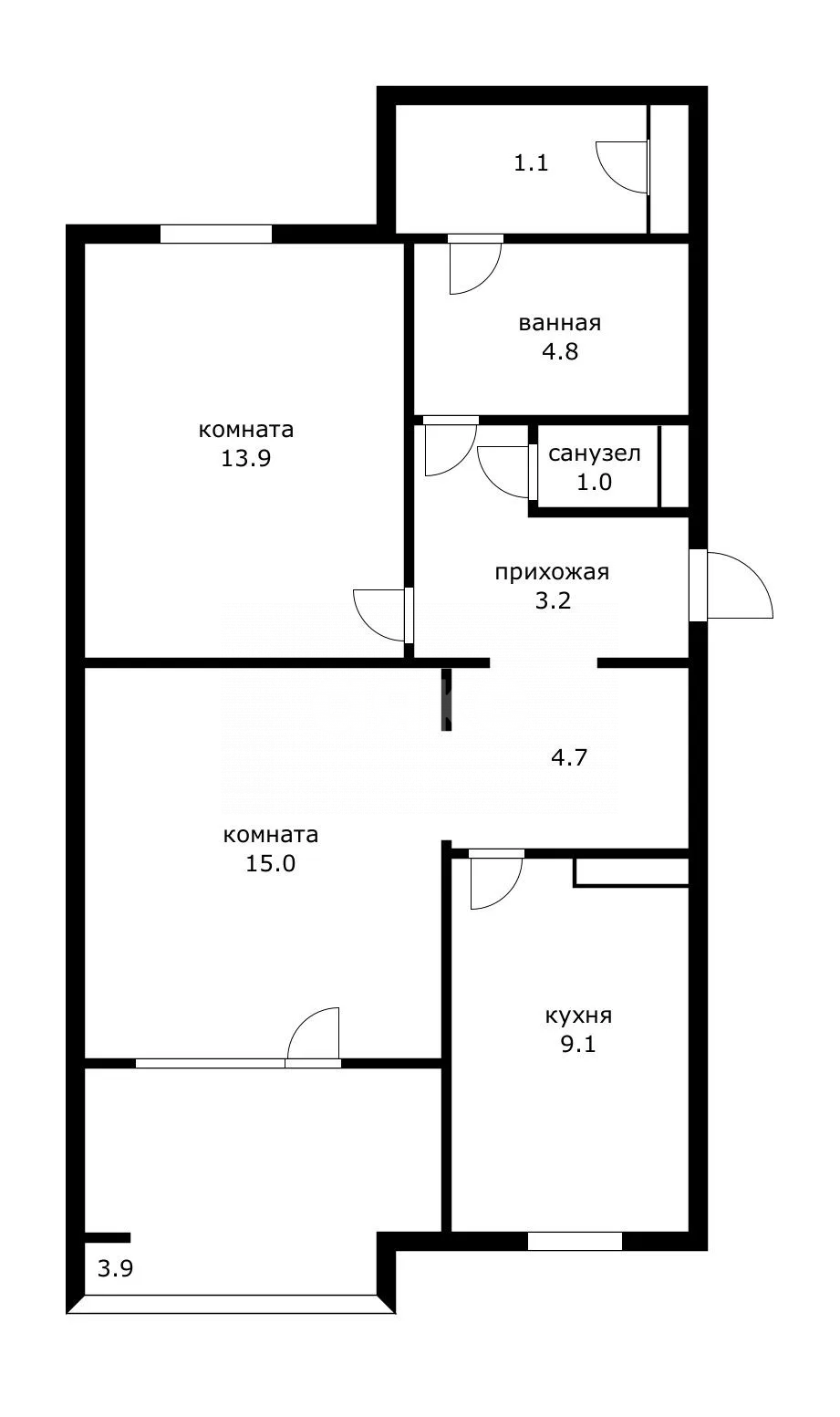 Фото №17: 2-комнатная квартира 53 м² - Сочи, Центральный, мкр. Заречный, ул. Вишнёвая, 18