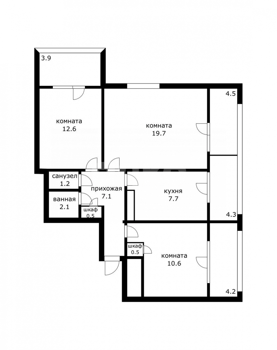 Фото №13: 3-комнатная квартира 81 м² - Сочи, Центральный, мкр. Заречный, ул. Абрикосовая, 14